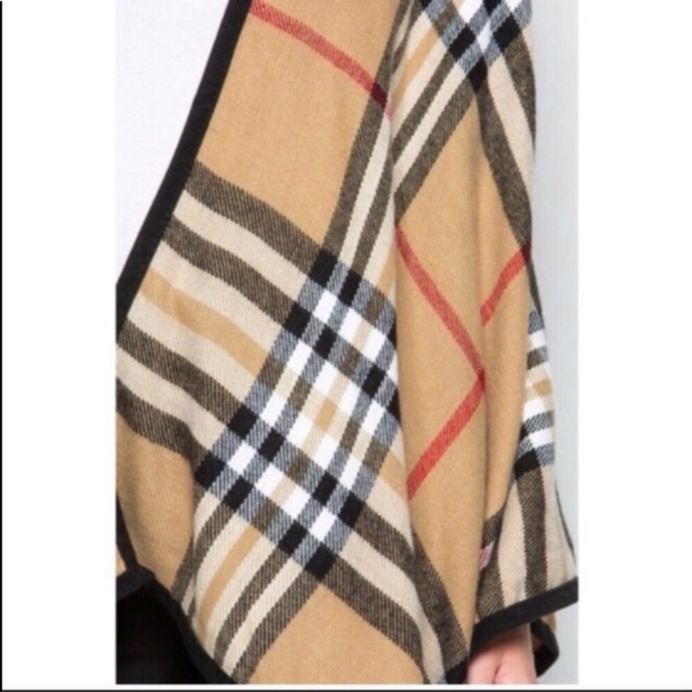 Plaid camel cape - Boutique wardrobe staple-OS - Picture 3 of 3